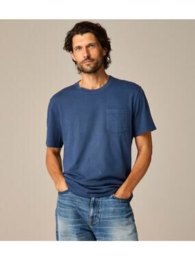 J.Crew Vintage Wash Cotton Pocket T-Shirt Mens S Navy Blue Crewneck Short Sleeve